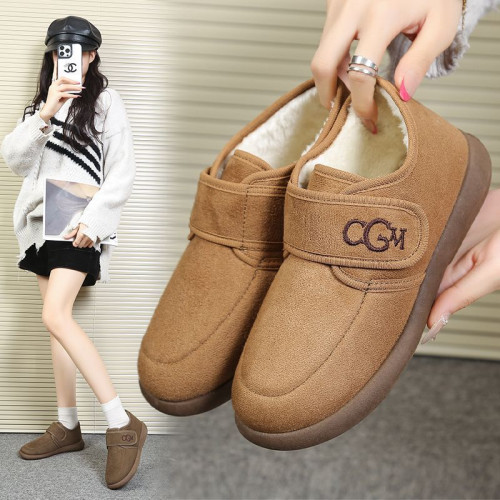 厚底加絨勃肯鞋女雪地靴2026新款秋冬季防滑毛毛豆豆鞋保暖棉鞋子