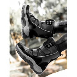 冬季加絨加厚保暖棉鞋女防滑防水戶外東北雪地靴女中筒厚底滑雪鞋