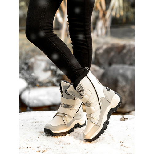 冬季加絨加厚保暖棉鞋女防滑防水戶外東北雪地靴女中筒厚底滑雪鞋