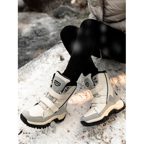 冬季加絨加厚保暖棉鞋女防滑防水戶外東北雪地靴女中筒厚底滑雪鞋