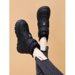 白色厚底雪地靴女款2025新款冬季加絨加厚桑坡村棉鞋皮毛一體防水