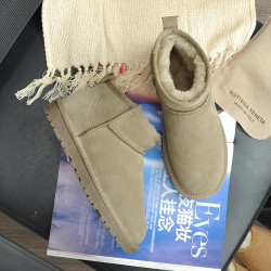 2024周冬雨同款雪地靴女短筒皮毛一體短靴冬季加絨棉鞋大碼男