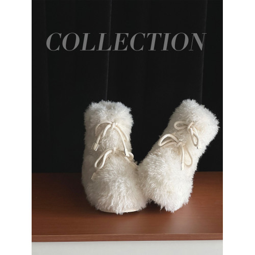 超可愛防滑厚底毛毛雪地靴女冬2025新款白色加絨短靴加厚保暖棉鞋 超可愛防滑厚底毛毛雪地靴女冬2025新款白色加絨短靴加厚保暖棉鞋