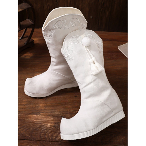 冬季古裝靴子內增高長靴古風男女古代武俠情侶演出配漢服圓領袍鞋 冬季古裝靴子內增高長靴古風男女古代武俠情侶演出配漢服圓領袍鞋