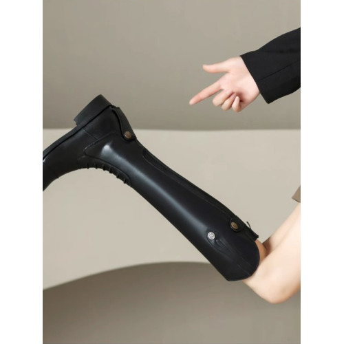 不過膝長筒靴女2025秋冬新款真皮鉚釘高筒騎士靴百搭長靴馬術靴子