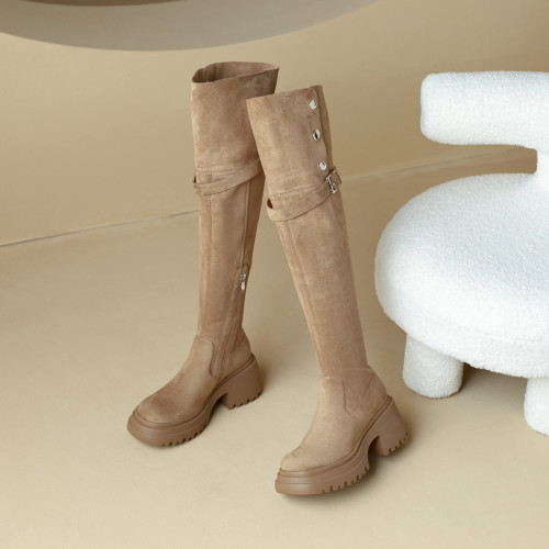 高跟過膝長靴女厚底小個子增高騎士靴秋冬加絨粗腿大筒圍胖mm加寬 高跟過膝長靴女厚底小個子增高騎士靴秋冬加絨粗腿大筒圍胖mm加寬