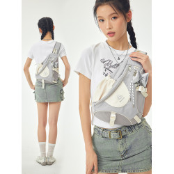 25年新款多巴胺斜後後背包原創vintage運動休閒包弓箭包旅行後後背包學生