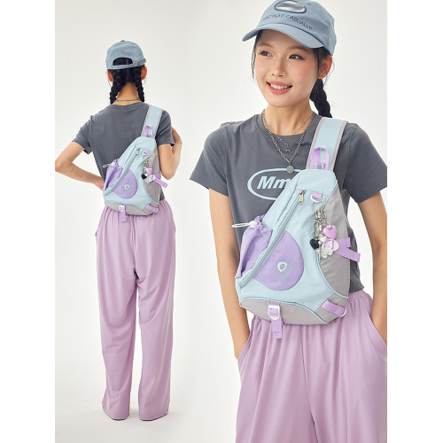 25年新款多巴胺斜後後背包原創vintage運動休閒包弓箭包旅行後後背包學生