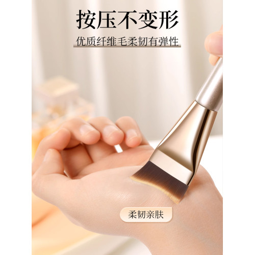 日本底妝刷套裝三件套化妝師魚尾平頭粉底刷粉底液調色板棒戒指盤