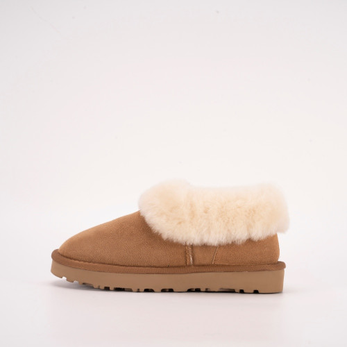 2025冬女士舒適茸茸毛圈口大喜慶雪地靴皮毛一體休閒毛單鞋樂福鞋