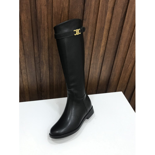 凱旋門長筒靴女秋冬新款英倫風不過膝高筒靴粗跟真皮騎士靴女長靴 凱旋門長筒靴女秋冬新款英倫風不過膝高筒靴粗跟真皮騎士靴女長靴