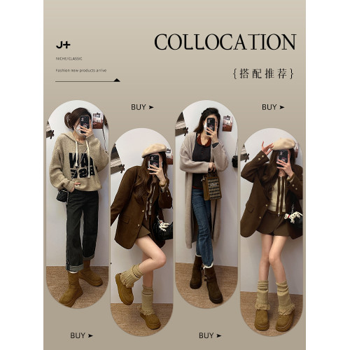 賈不假雪地靴女2026春季新款厚底防滑雪地棉鞋加絨女鞋子保暖短靴