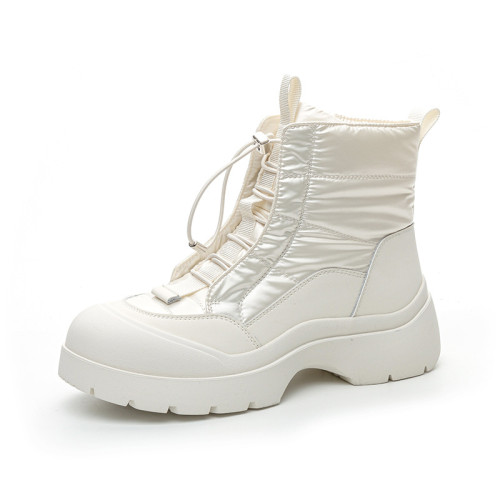 雪地靴女2025新款冬季加絨加厚東北大棉鞋女厚底防滑保暖白色短靴