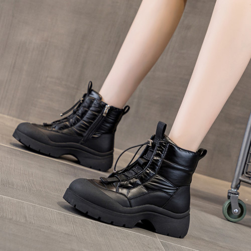 雪地靴女2025新款冬季加絨加厚東北大棉鞋女厚底防滑保暖白色短靴