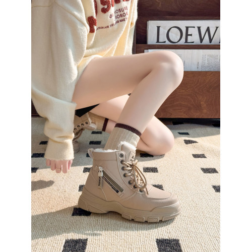 廻力厚底雪地靴女2025冬季加絨加厚保暖防滑高幫馬丁靴戶外棉靴子