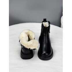 真皮厚底雪地靴女款2025新款冬季皮毛一體羊毛靴抗寒保暖東北棉鞋