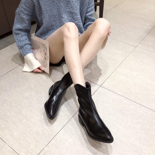 小碼馬丁靴子女冬2025年新款瘦瘦靴加絨短靴騎士靴西部牛仔靴女潮