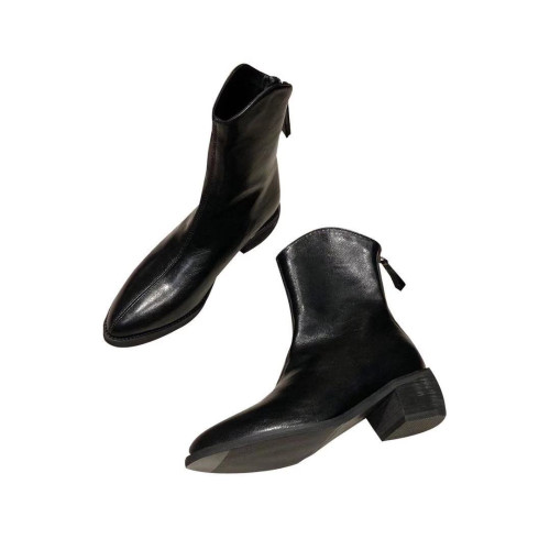 小碼馬丁靴子女冬2025年新款瘦瘦靴加絨短靴騎士靴西部牛仔靴女潮