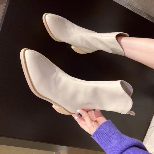 小碼馬丁靴子女冬2025年新款瘦瘦靴加絨短靴騎士靴西部牛仔靴女潮