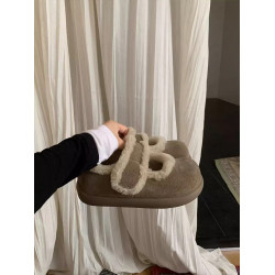 馬鈴薯瑪麗珍棉鞋女2025秋冬新款一腳蹬魔術貼加絨保暖雪地靴勃肯鞋