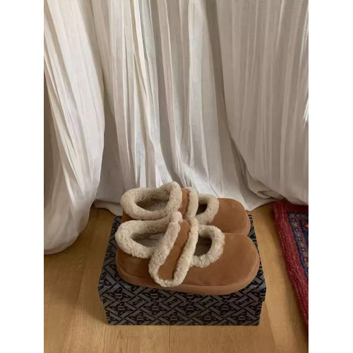 馬鈴薯瑪麗珍棉鞋女2025秋冬新款一腳蹬魔術貼加絨保暖雪地靴勃肯鞋