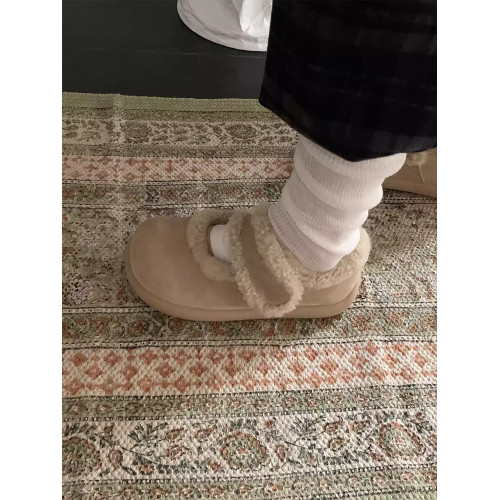 馬鈴薯瑪麗珍棉鞋女2025秋冬新款一腳蹬魔術貼加絨保暖雪地靴勃肯鞋