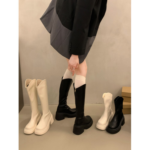 不過膝長靴女鞋秋冬季新款V口增高粗跟瘦瘦短靴子高筒厚底騎士靴 不過膝長靴女鞋秋冬季新款V口增高粗跟瘦瘦短靴子高筒厚底騎士靴