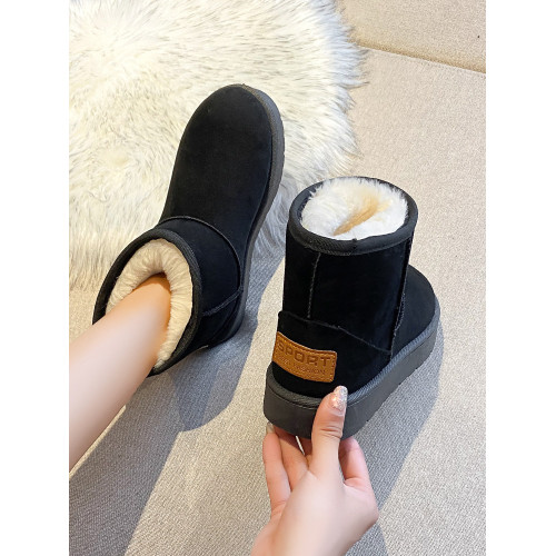 雪地靴女2026年新款加絨短靴子冬季皮毛一體保暖麵包雪地棉鞋短筒