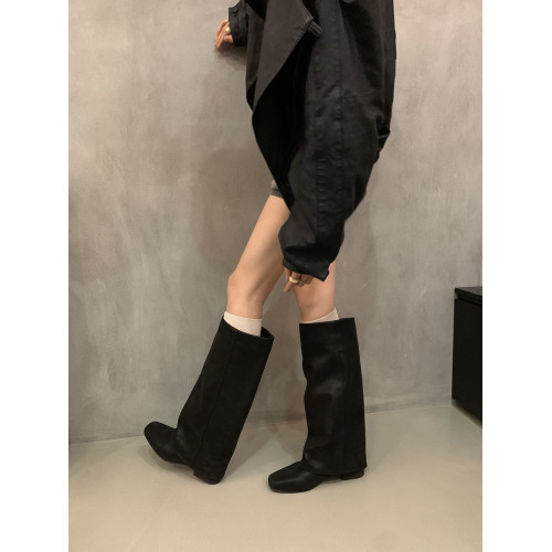 棕色復古粗跟高筒褲琯靴騎士靴早秋新款長靴法式女靴子西部牛仔靴