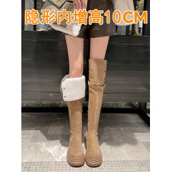 內增高瘦腿過膝雪地靴女靴2026新款爆款兩穿騎士靴加絨厚底長筒靴