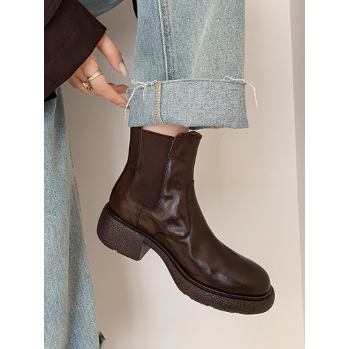 法式韓系小踝靴厚底瘦瘦馬丁靴英倫風炸街入秋切爾西短靴菸筒靴女 法式韓系小踝靴厚底瘦瘦馬丁靴英倫風炸街入秋切爾西短靴菸筒靴女