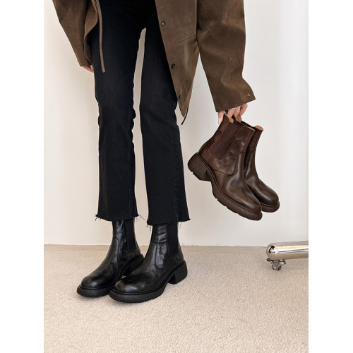 法式韓系小踝靴厚底瘦瘦馬丁靴英倫風炸街入秋切爾西短靴菸筒靴女 法式韓系小踝靴厚底瘦瘦馬丁靴英倫風炸街入秋切爾西短靴菸筒靴女