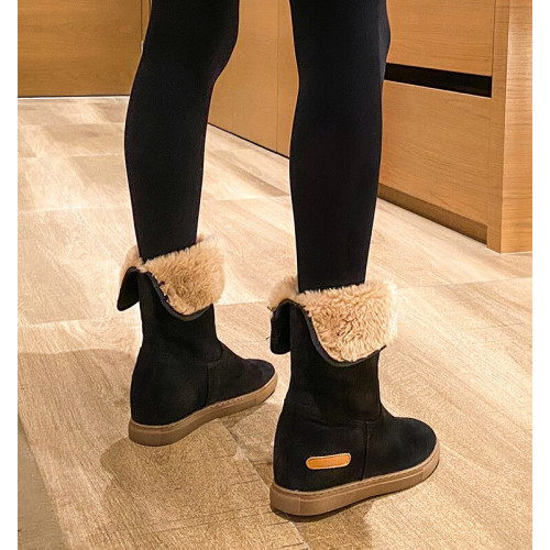 雪地靴女冬內增高202新款洋氣網紅加絨加厚保暖防滑中筒短靴棉鞋