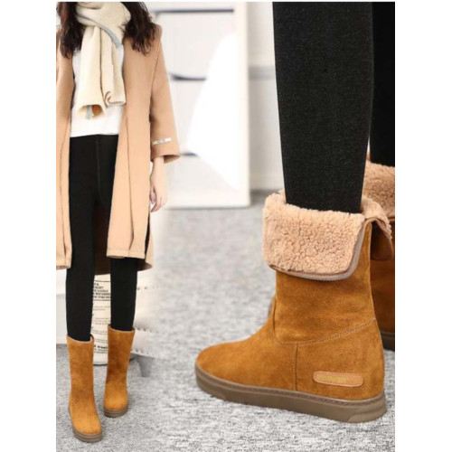 雪地靴女冬內增高202新款洋氣網紅加絨加厚保暖防滑中筒短靴棉鞋