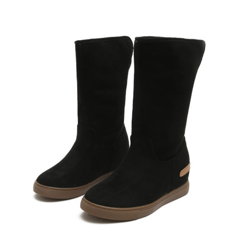 雪地靴女冬內增高202新款洋氣網紅加絨加厚保暖防滑中筒短靴棉鞋