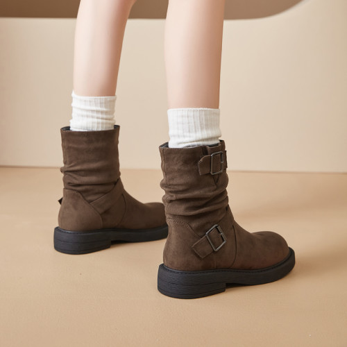 奧古獅登馬丁靴女款2026新款春夏單靴英倫風短靴子厚底通勤小皮鞋