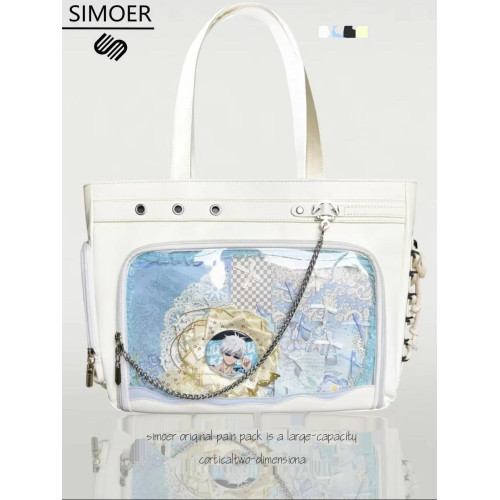 斯莫爾動漫痛包女2026新款學院風大容量托特包百搭單肩手提腋下包