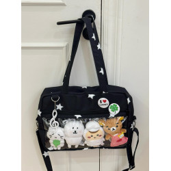 2025新款黑色星星製服痛包日系學院風jk單肩包日常通勤斜後後背包