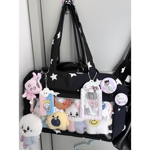 2025新款黑色星星製服痛包日系學院風jk單肩包日常通勤斜後後背包