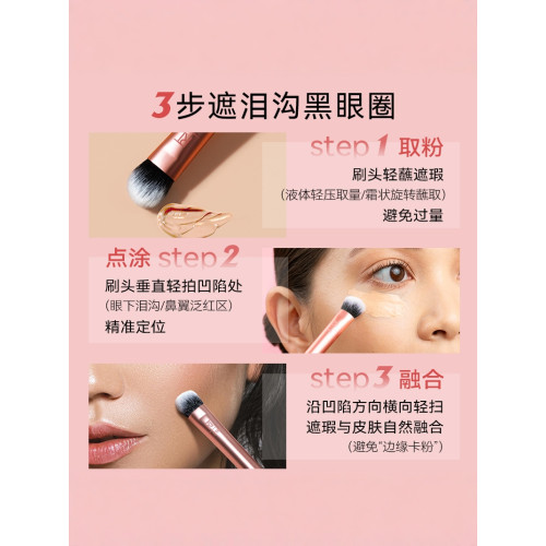 【官方旗艦店】RT臉部遮瑕化妝刷扁頭淚溝黑眼圈細節暈染刷眼影