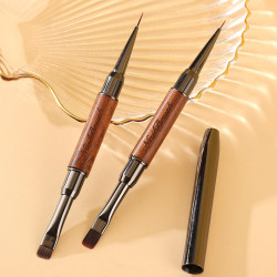 日式雙頭檀木美甲筆刷多用拉線筆圓頭建搆筆刷新款日式美甲筆工具