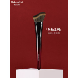 魅女郎硃釉N106修容刷波浪形面部輪廓刷仿生松鼠毛斜角隂影化妝刷