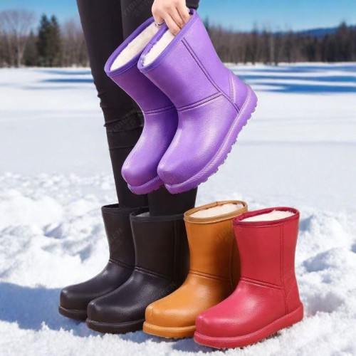 厚底雪地靴女款2026新款秋冬季加絨保暖雨鞋雨靴防水中筒棉鞋棉靴