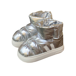 細細條潮酷運動風時尚雪地靴男女冬季防水加厚保暖情侶短筒棉鞋