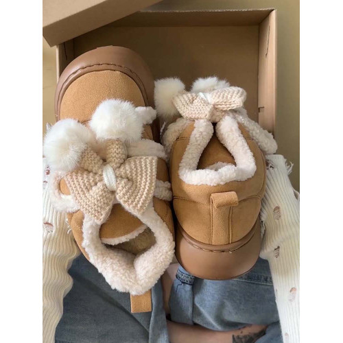 可愛蝴蝶結厚底包跟棉鞋女2025年冬季加絨加厚舒適保暖東北雪地靴 可愛蝴蝶結厚底包跟棉鞋女2025年冬季加絨加厚舒適保暖東北雪地靴