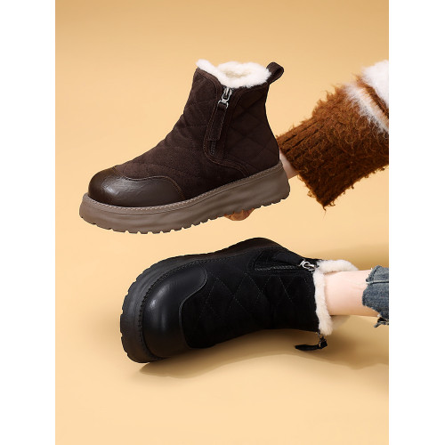 雪地靴女2025新款冬季女鞋羊毛加絨棉鞋百搭休閒厚底輕便爆款短靴