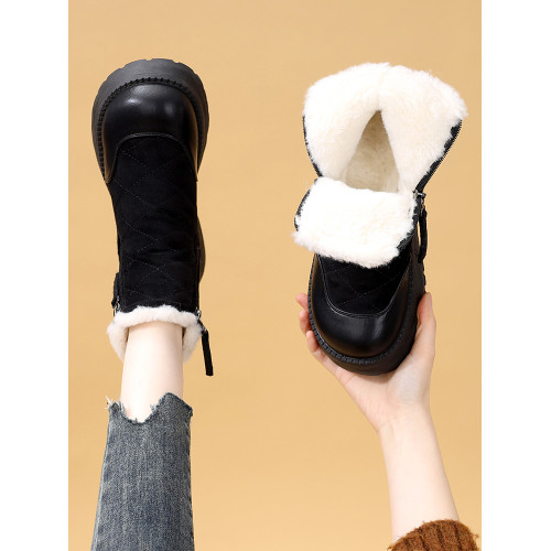 雪地靴女2025新款冬季女鞋羊毛加絨棉鞋百搭休閒厚底輕便爆款短靴