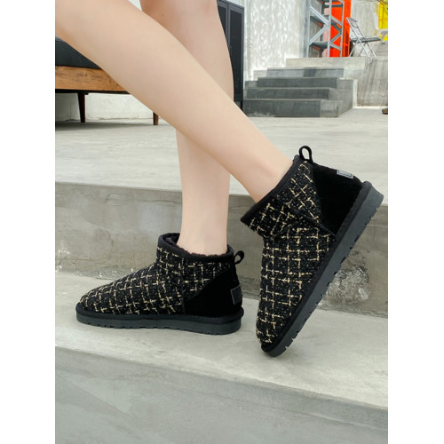 周冬雨同款雪地靴女皮毛一體2025新款小香風保暖加絨加厚防滑棉鞋