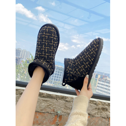 周冬雨同款雪地靴女皮毛一體2025新款小香風保暖加絨加厚防滑棉鞋