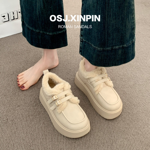 厚底雪地靴女款2025新款冬季加厚一腳蹬勃肯女鞋保暖棉鞋百搭棉靴 厚底雪地靴女款2025新款冬季加厚一腳蹬勃肯女鞋保暖棉鞋百搭棉靴